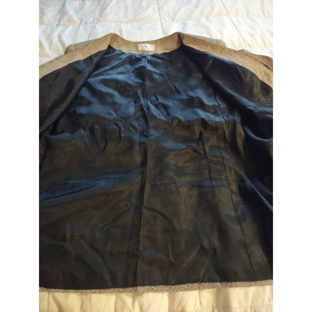 Casual Corner Dress Jacket Size 14 Gray Black Accent Button and Pocket Trim - Picture 8 of 8